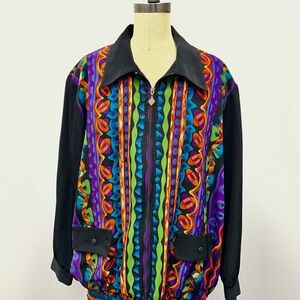 Vibrant Vintage Multicolor Women's Bomber Jacket